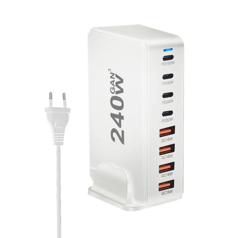 240W GaN Desktop Charging Station with 8 Ports