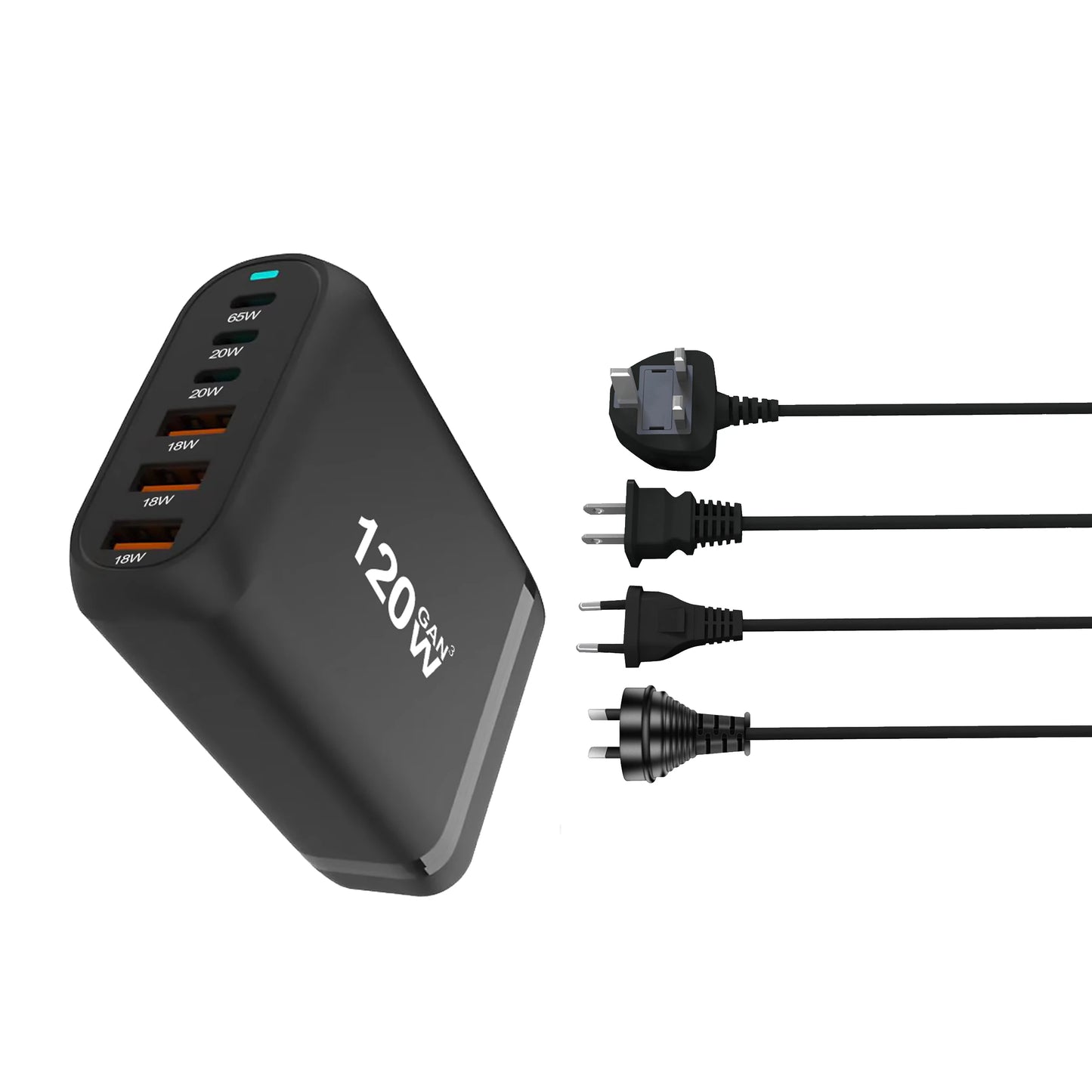 120W GaN 6-Port Fast Charging Hub with PD Support