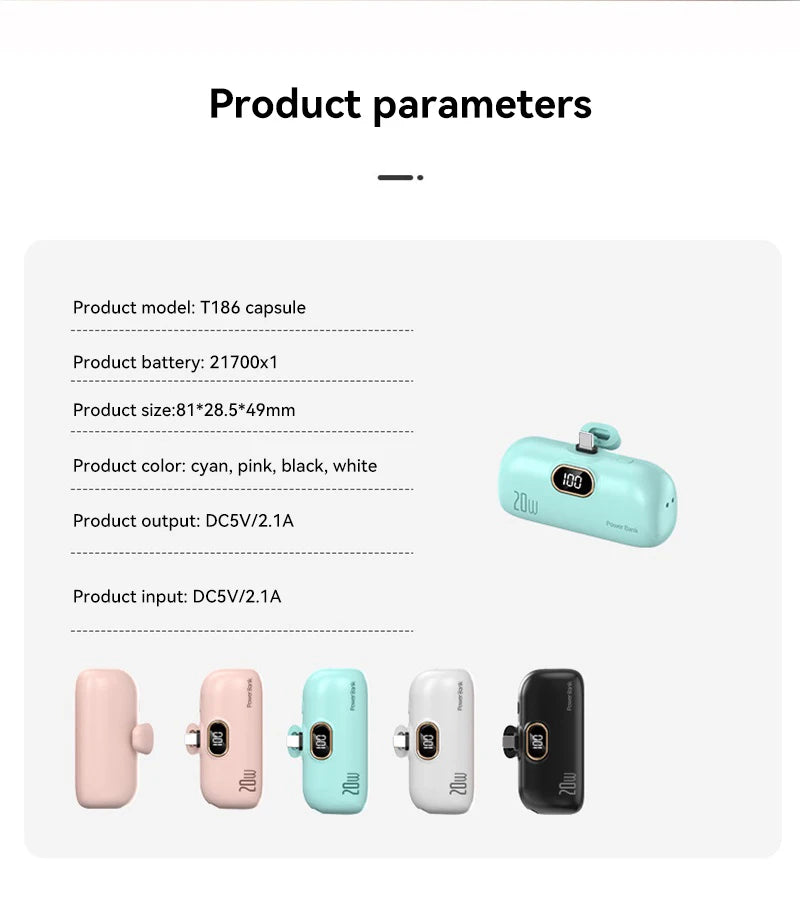 Xiaomi Capsule Portable Power Bank with Wireless Charging - 30000mAh Capacity