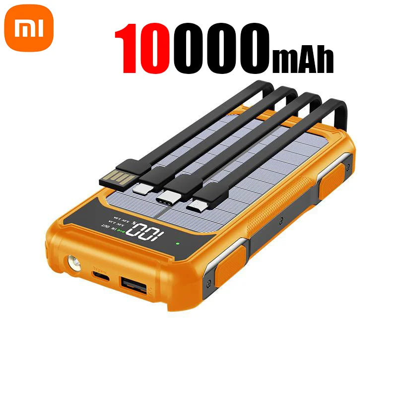 Xiaomi Solar Power Bank with Built-in Cables and Laser Light - 30000mAh Capacity