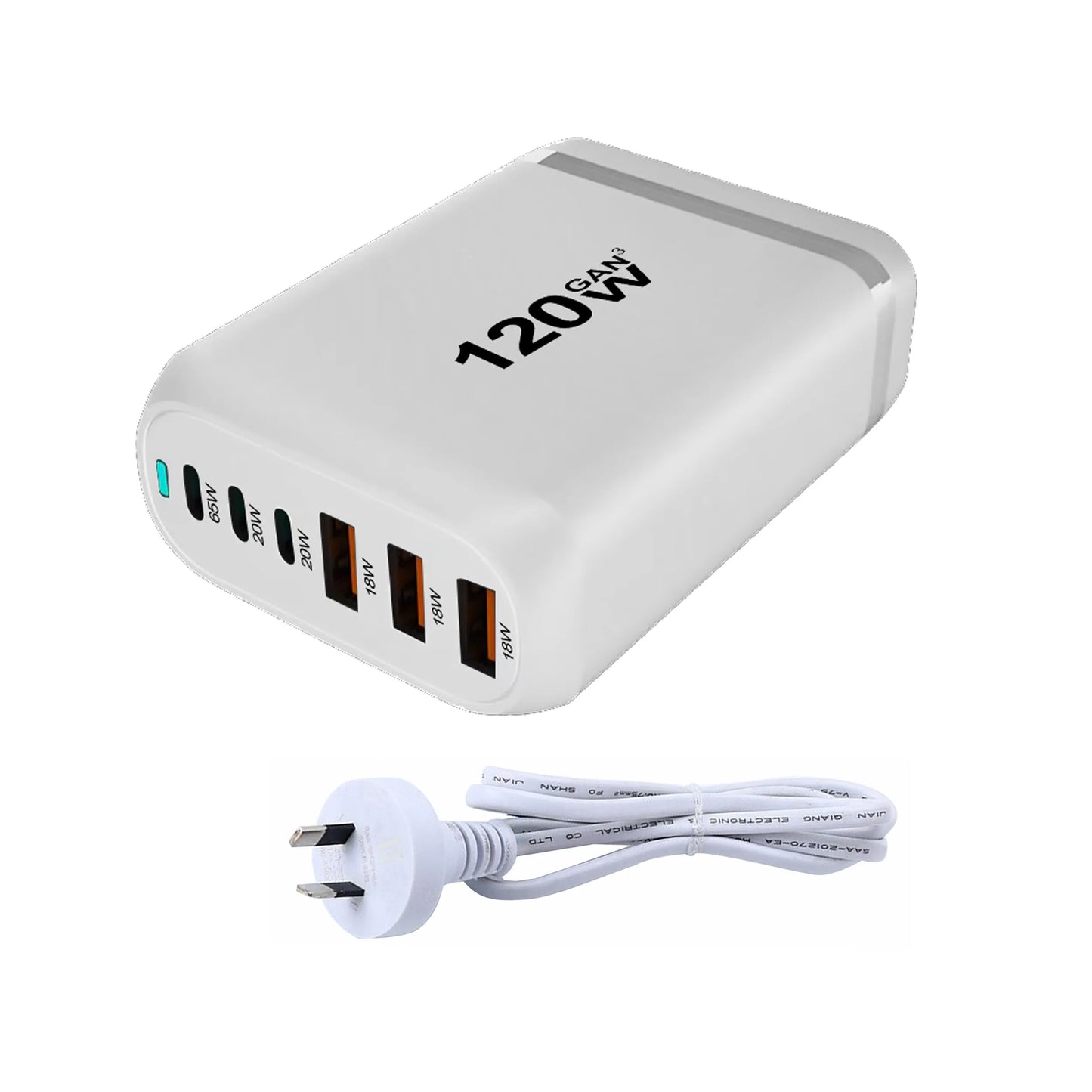 120W GaN 6-Port Fast Charging Hub with PD Support