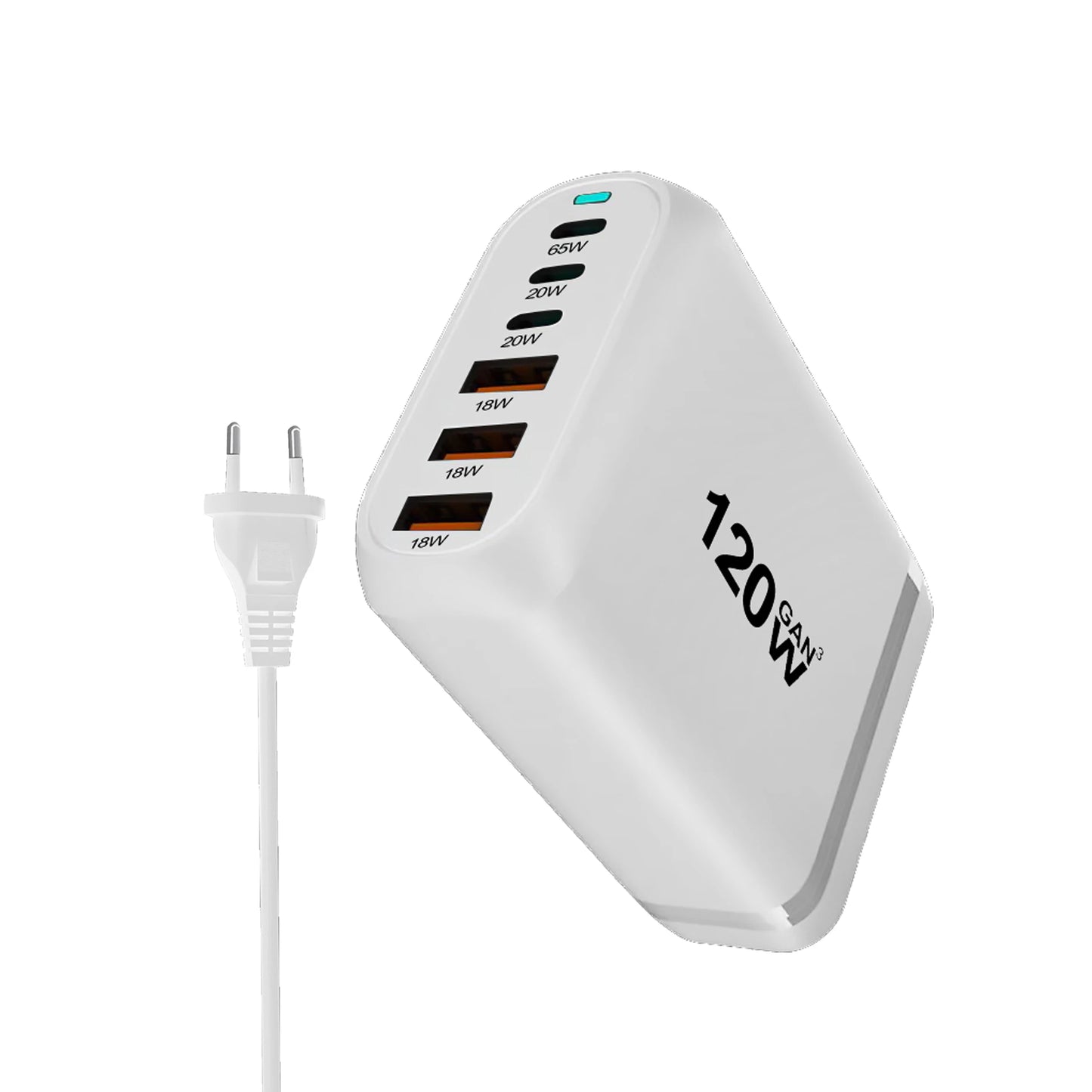 120W GaN 6-Port Fast Charging Hub with PD Support