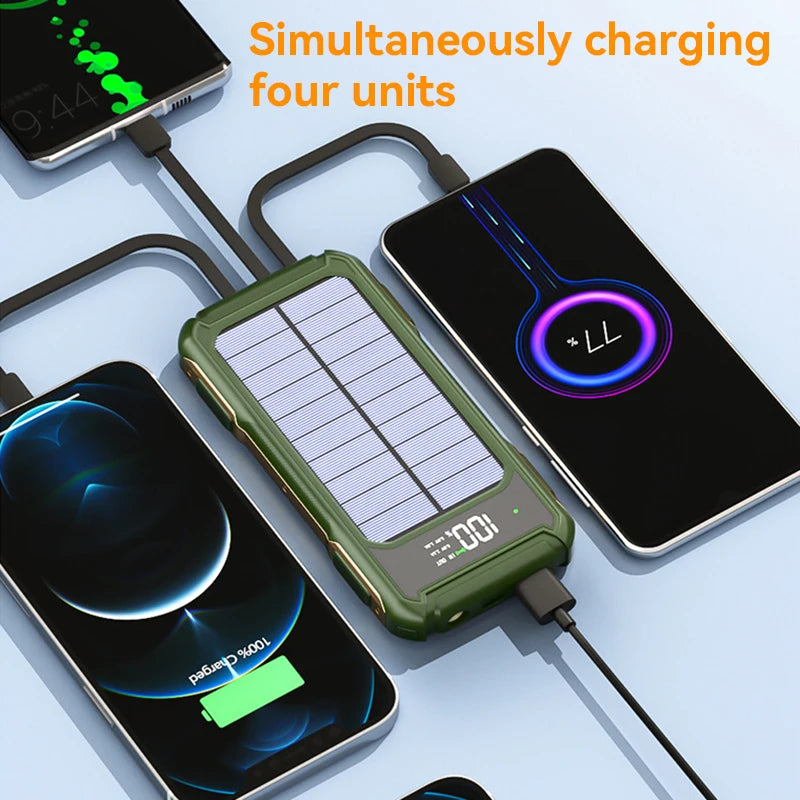 Xiaomi Solar Power Bank with Built-in Cables and Laser Light - 30000mAh Capacity