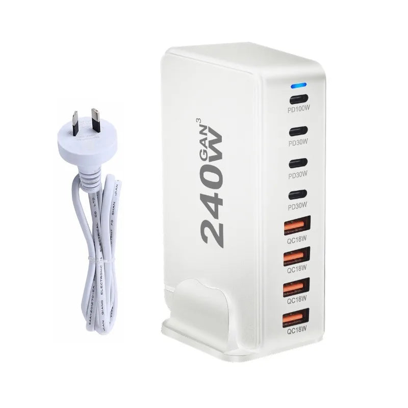 240W GaN Desktop Charging Station with 8 Ports