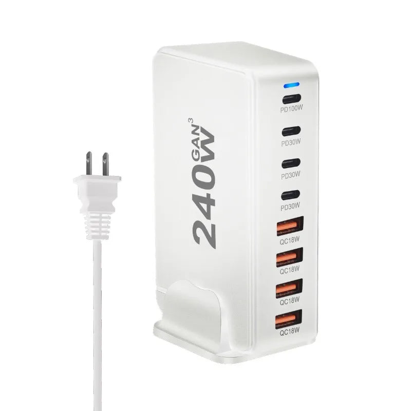 240W GaN Desktop Charging Station with 8 Ports