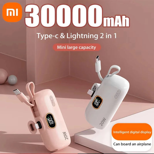 Xiaomi Capsule Portable Power Bank with Wireless Charging - 30000mAh Capacity