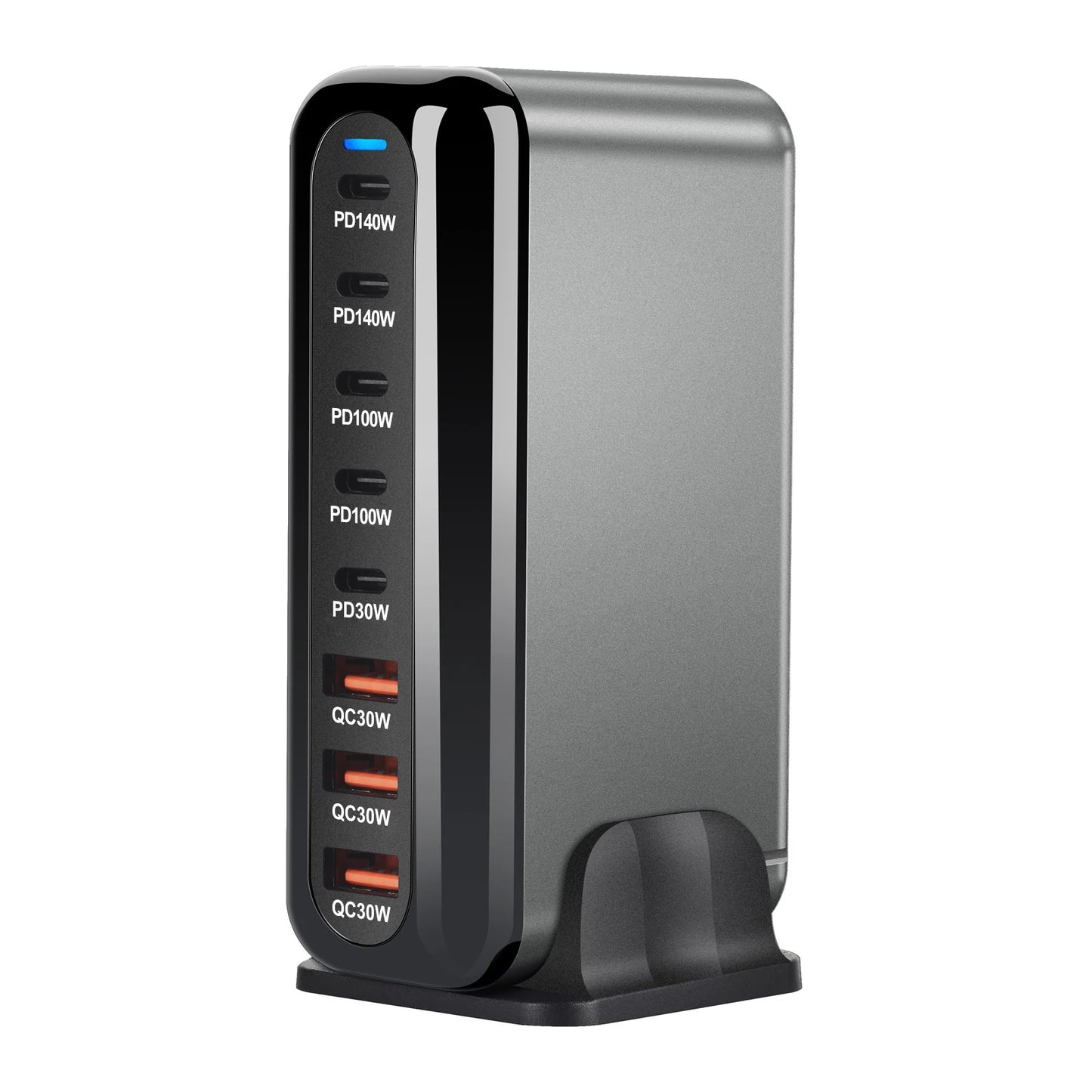 600W GaN 8-Port USB-C Power Hub - 5 USB-C & 3 USB-A Fast Charging Station with PD Support