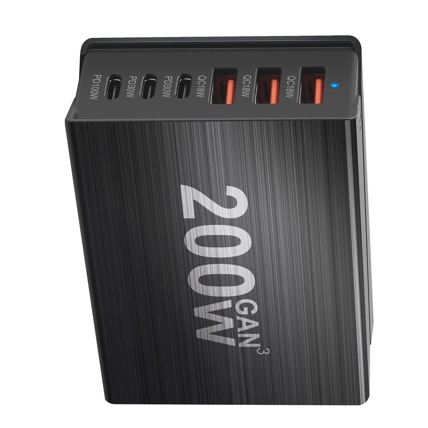 200W GaN 6-Port Desktop Charging Station with Triple USB-C