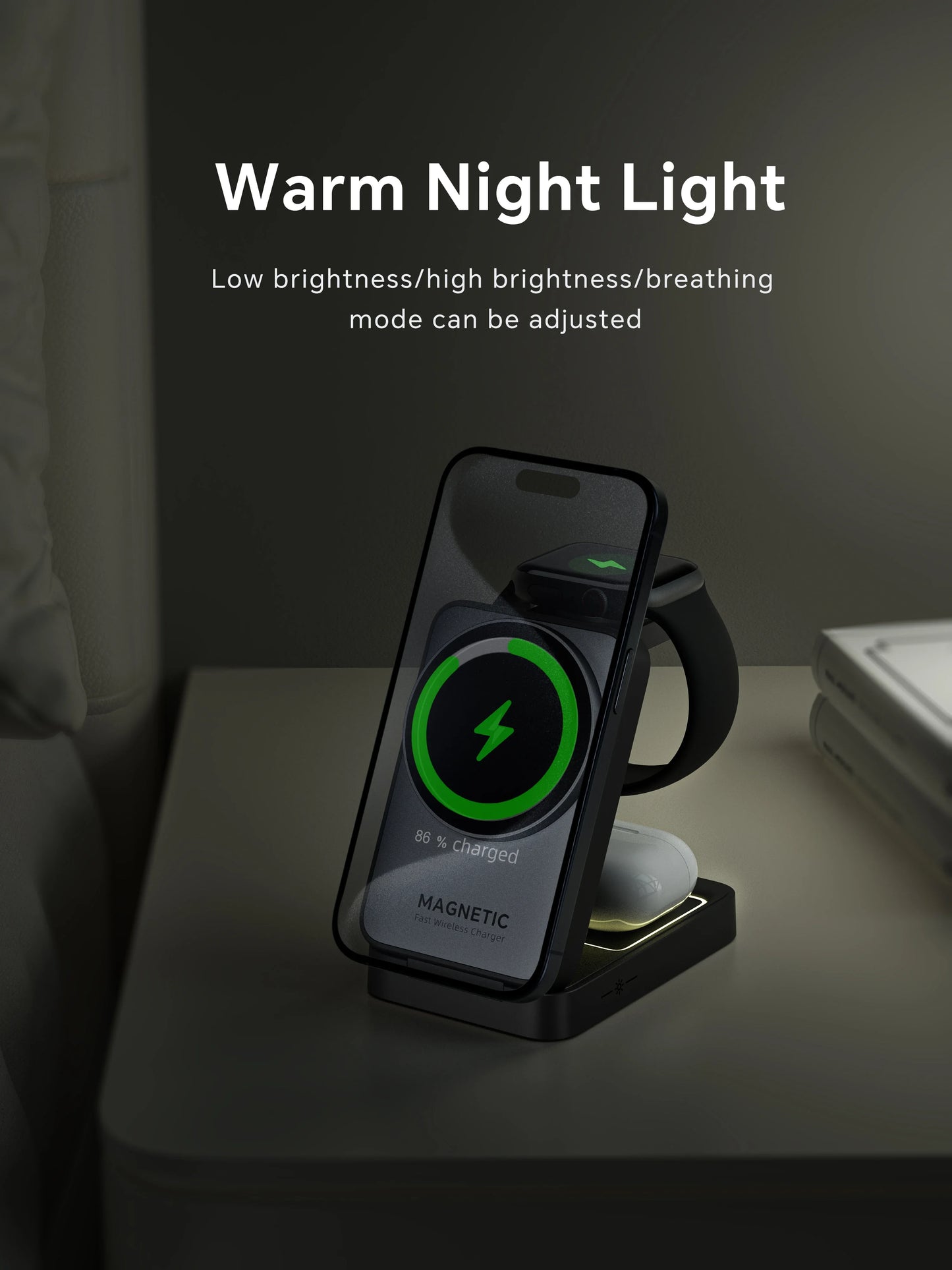 3 in 1 Magnetic Wireless Charging Stand for iPhone, Apple Watch & AirPods