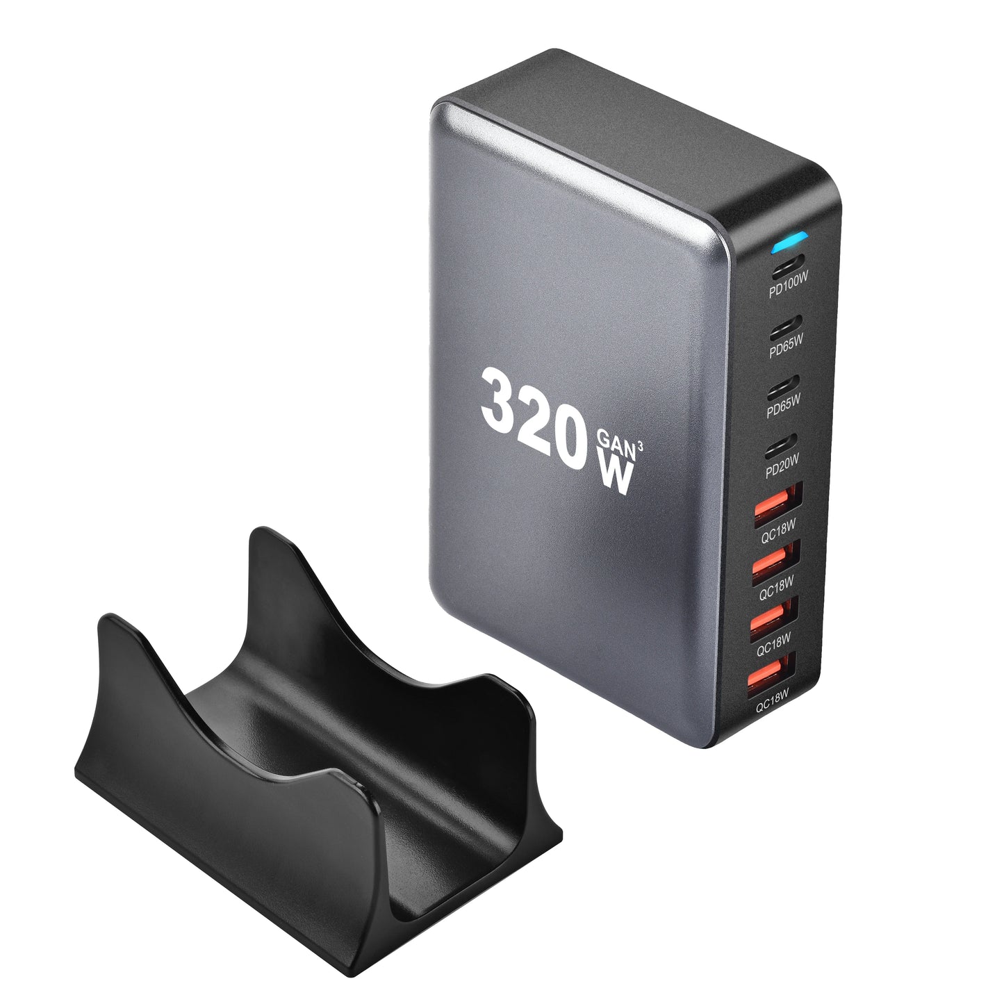 320W GaN 8-Port USB-C Power Station - Fast Charging Hub with PD & QC Support for iPhone 15/14  & Samsung