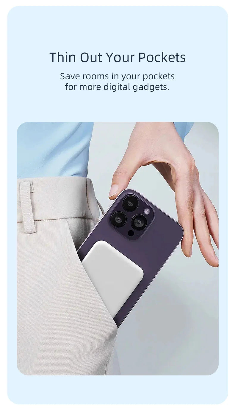 KPON 20W Magnetic Wireless Power Bank with MagSafe Compatibility