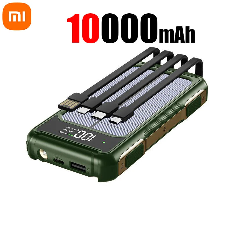 Xiaomi Solar Power Bank with Built-in Cables and Laser Light - 30000mAh Capacity