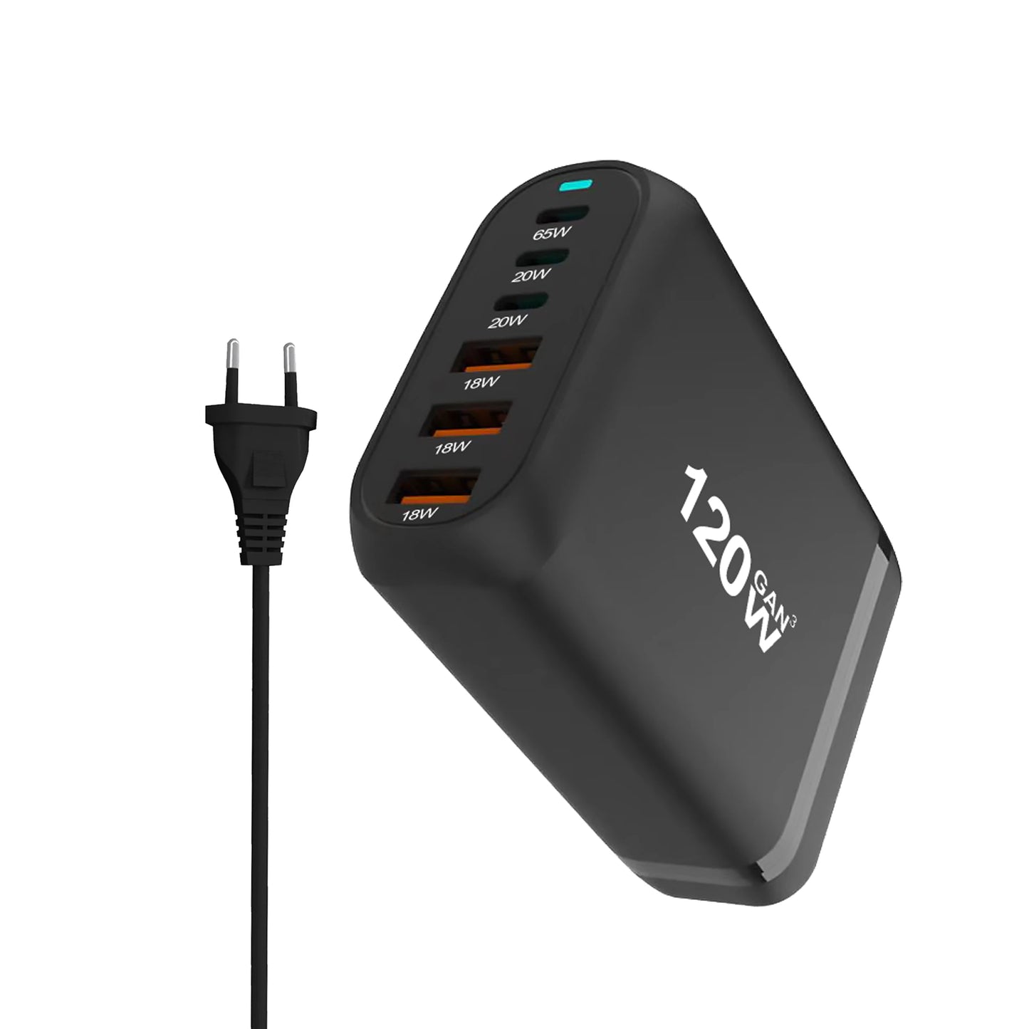120W GaN 6-Port Fast Charging Hub with PD Support