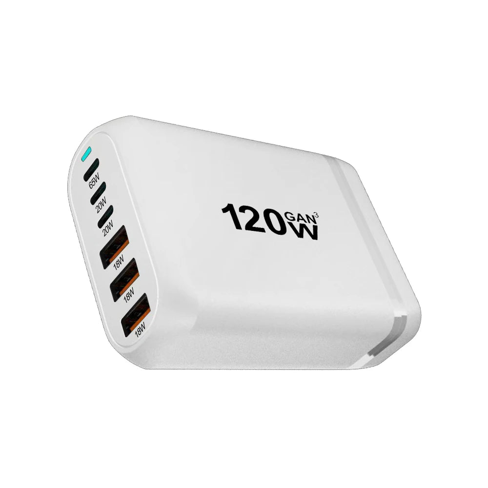 120W GaN 6-Port Fast Charging Hub with PD Support
