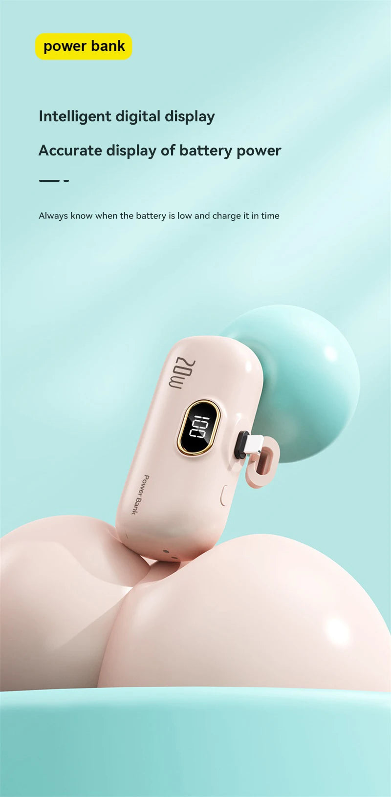 Xiaomi Capsule Portable Power Bank with Wireless Charging - 30000mAh Capacity