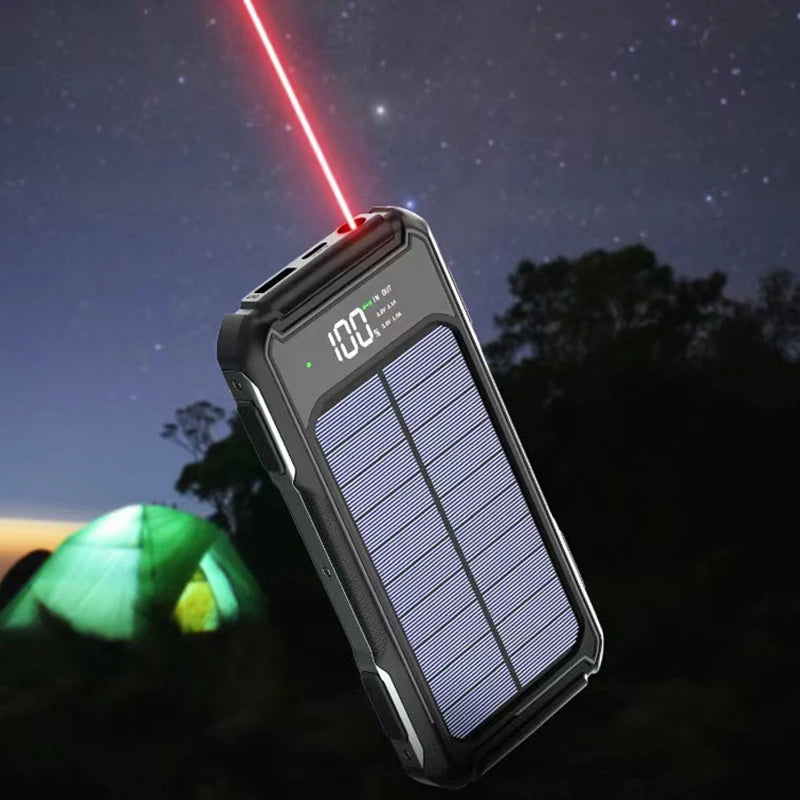 Xiaomi Solar Power Bank with Built-in Cables and Laser Light - 30000mAh Capacity