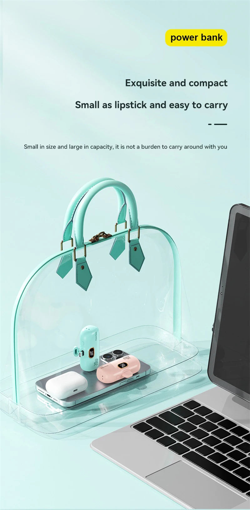 Xiaomi Capsule Portable Power Bank with Wireless Charging - 30000mAh Capacity