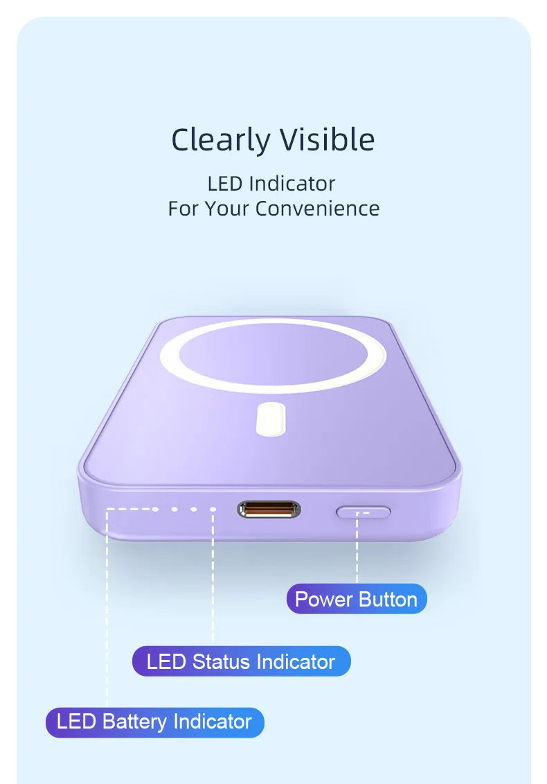 KPON 20W Magnetic Wireless Power Bank with MagSafe Compatibility